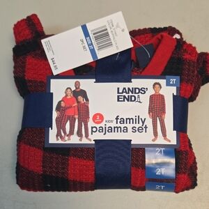 Lands' End Kids' Plaid Pajama Set - Red and Black